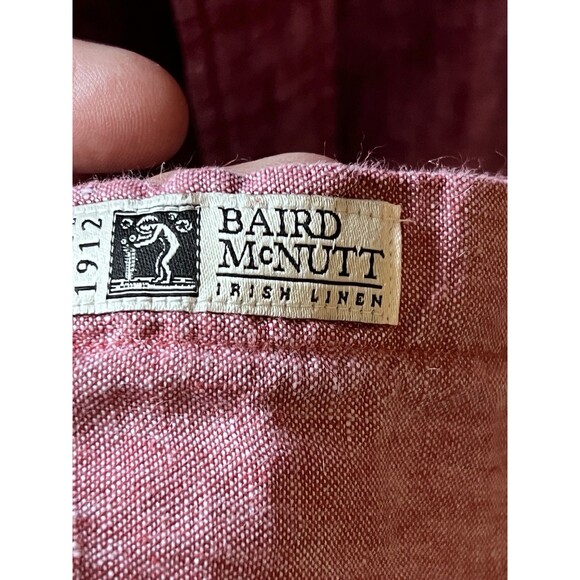 J Crew Shirt Mens XL Linen Slim Fit Baird McNutt Irish Button Down Casual Red - Picture 3 of 11